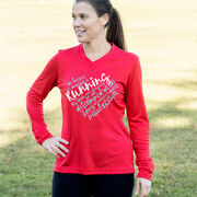 Women's Long Sleeve Tech Tee - Live Love Run Heart