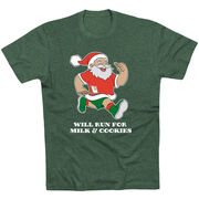 Running Short Sleeve T-Shirt - Will Run for Milk and Cookies