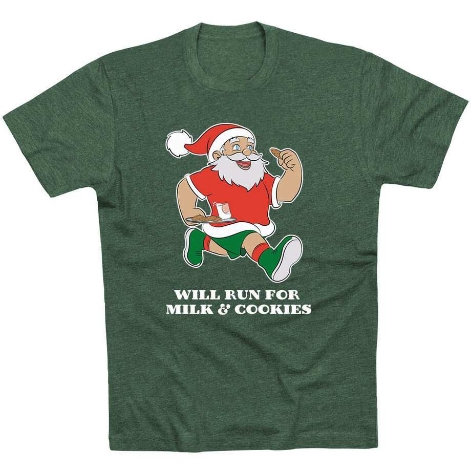 Running Short Sleeve T-Shirt - Will Run for Milk and Cookies