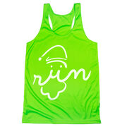 Women's Racerback Performance Tank Top - Santa Run Face