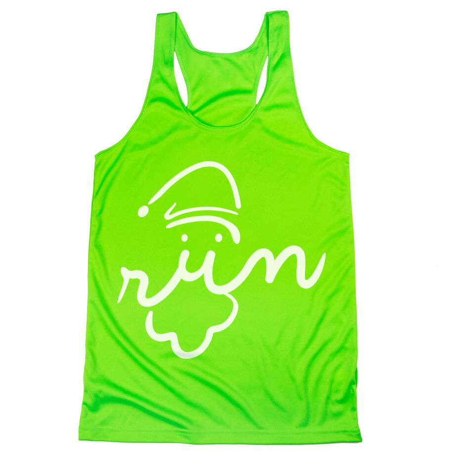 Women's Racerback Performance Tank Top - Santa Run Face