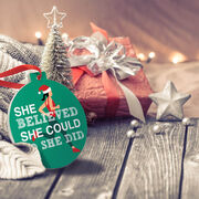 Running Round Ceramic Ornament - She Believed She Could So She Did Santa Runner
