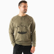 Running Raglan Crew Neck Pullover - Life's Long Run Long (Mountains)