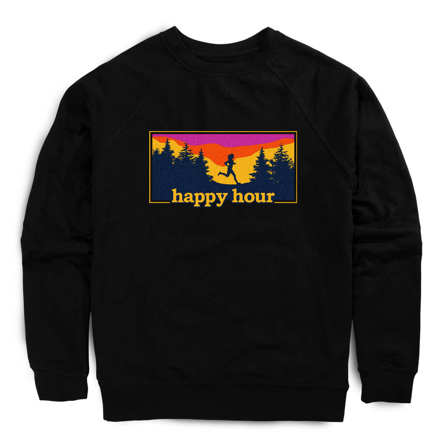 Running Raglan Crew Neck Pullover - Happy Hour