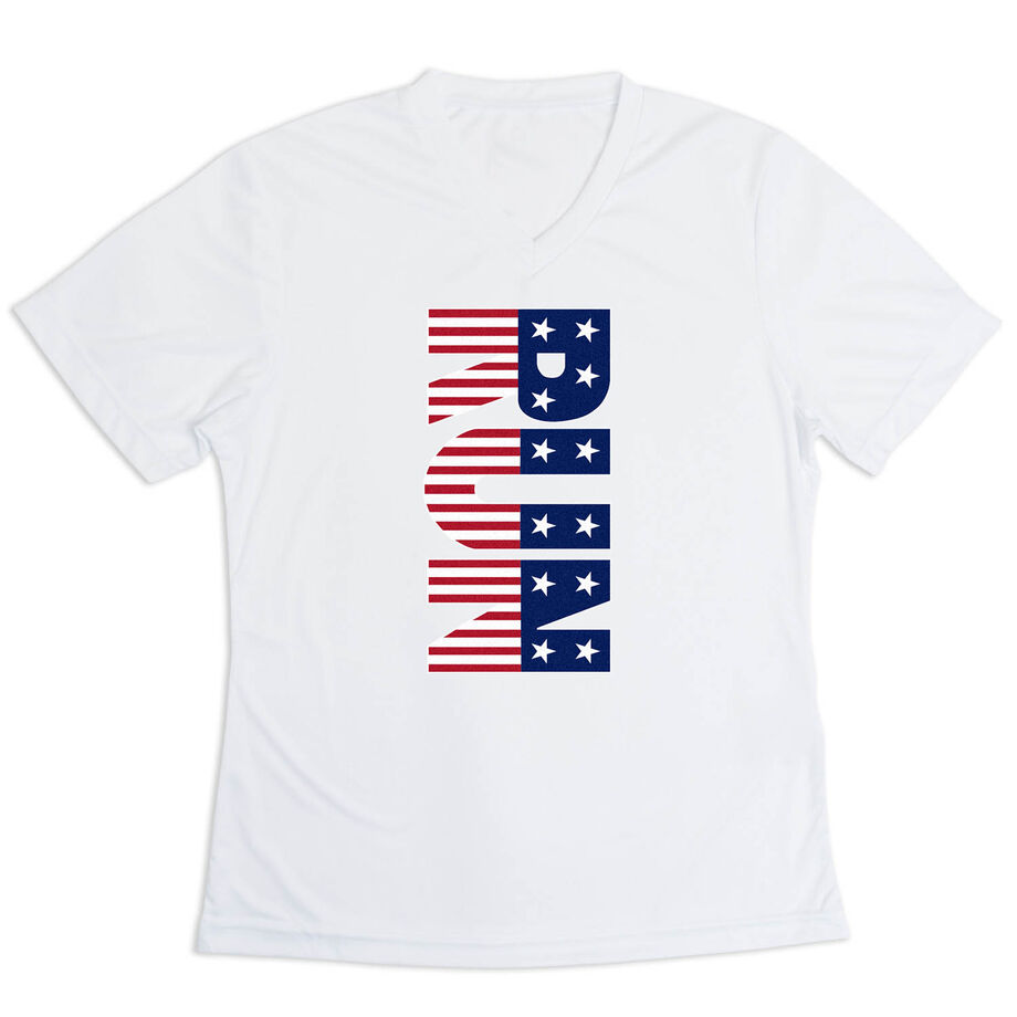 Women's Short Sleeve Tech Tee - Patriotic Run
