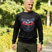 Running Raglan Crew Neck Sweatshirt - We Run Free Because Of The Brave