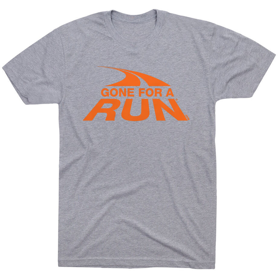Running Short Sleeve T-Shirt - Gone For a Run Logo (Orange) 