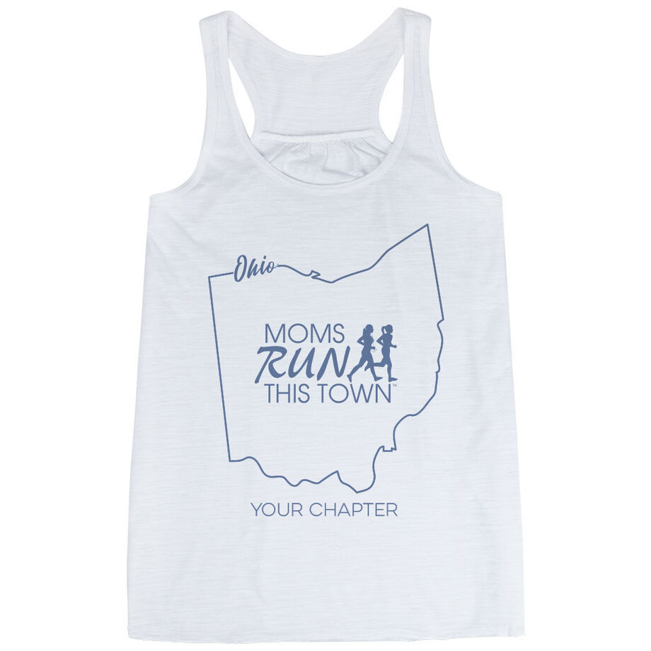 Flowy Racerback Tank Top - Moms Run This Town Ohio Runner - Personalization Image