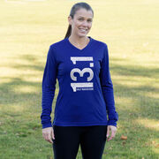 Women's Long Sleeve Tech Tee - 13.1 Half Marathon Vertical