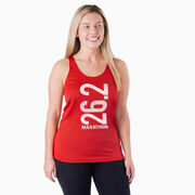 Women's Racerback Performance Tank Top - 26.2 Marathon Vertical