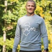 Running Raglan Crew Neck Pullover - Santa Run Face