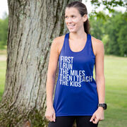 Women's Racerback Performance Tank Top - Then I Teach The Kids