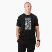 Running Short Sleeve T-Shirt - A Road Less Traveled - Marathoner