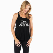 Flowy Racerback Tank Top - Gone For a Run&reg; White Logo