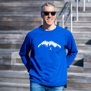 Running Raglan Crew Neck Pullover - Trail Runner in the Mountains