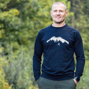 Running Raglan Crew Neck Pullover - Trail Runner in the Mountains