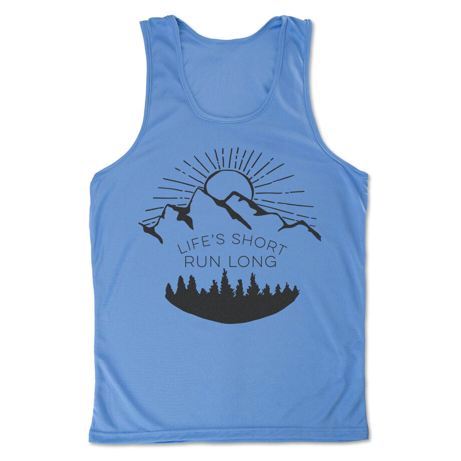 Men's Running Performance Tank Top - Life's Short Run Long (Mountains)
