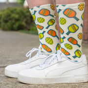 Pickleball Graphic Flex Mid-Calf Socks - Pickleball Doodle