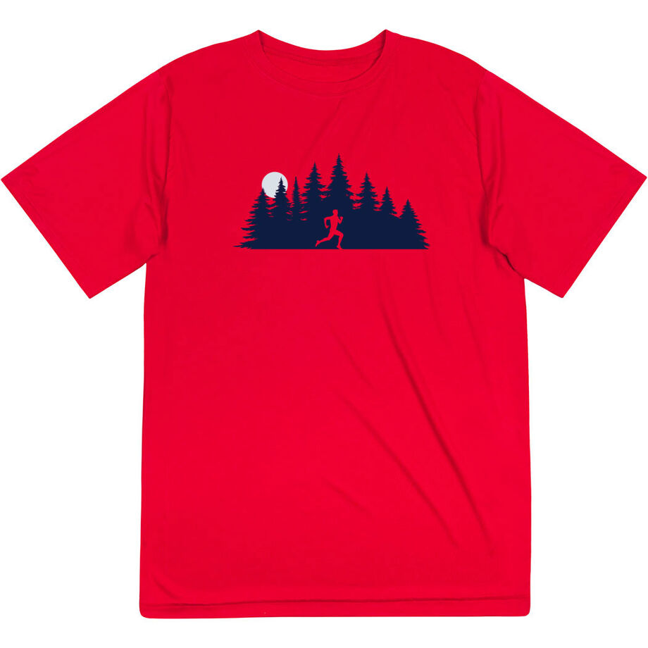 Men's Running Short Sleeve Performance Tee - Moonlit Run (Male)