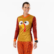 Women's Running Long Sleeve Performance Tee - Run Now Gobble Later