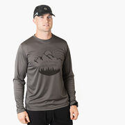 Men's Running Long Sleeve Tech Tee - Life's Short Run Long (Mountains)