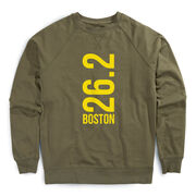 Running Raglan Crew Neck Pullover - Boston 26.2 Vertical