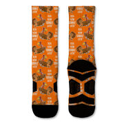 Running Graphic Flex Mid-Calf Socks - Run Now Gobble Later Pattern