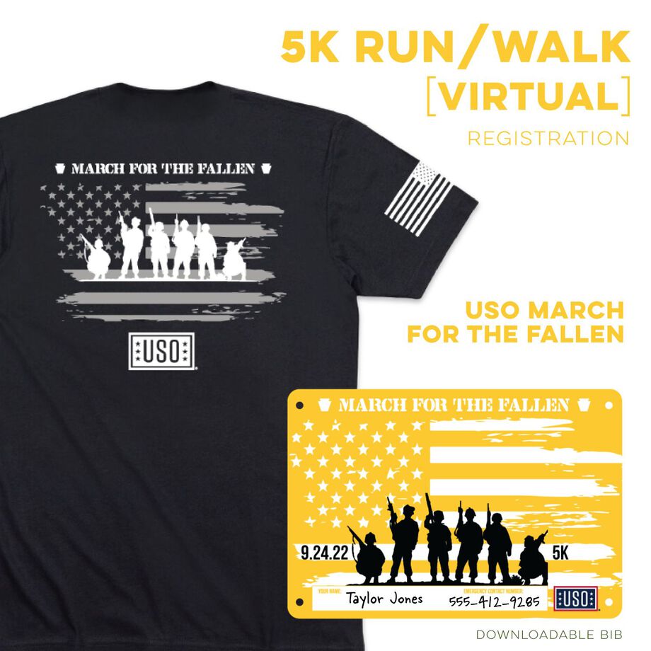 Virtual Race - USO March For The Fallen 5K Run/Walk (2022) - Personalization Image