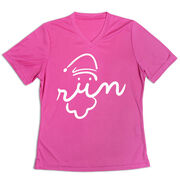 Women's Short Sleeve Tech Tee - Santa Run Face