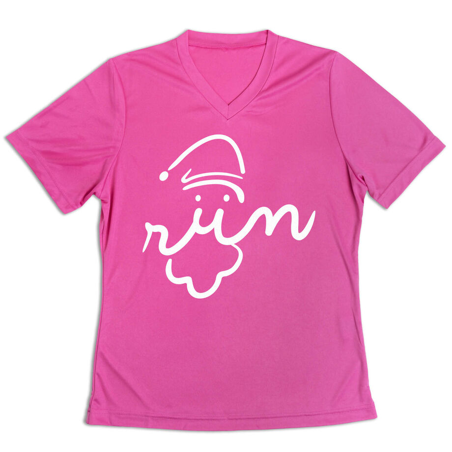 Women's Short Sleeve Tech Tee - Santa Run Face