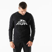 Running Raglan Crew Neck Pullover - Gone For a Run White Logo