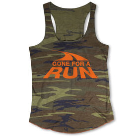 Running Camouflage Racerback Tank Top - Gone For a Run Logo