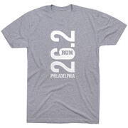 Running Short Sleeve T-Shirt - Philadelphia 26.2 Vertical