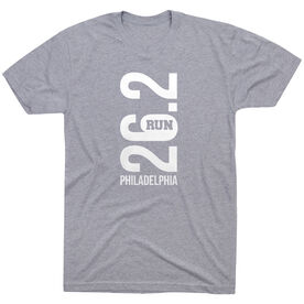 Running Short Sleeve T-Shirt - Philadelphia 26.2 Vertical