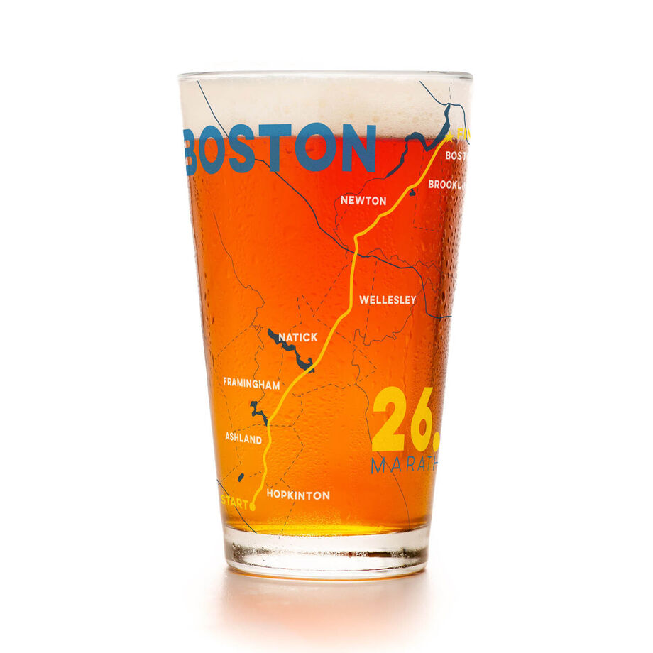 Boston 26.2 Route 16 oz Beer Pint Glass