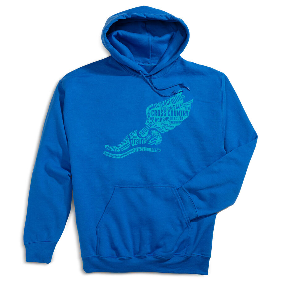 Cross Country Hooded Sweatshirt - Winged Foot Inspirational Words