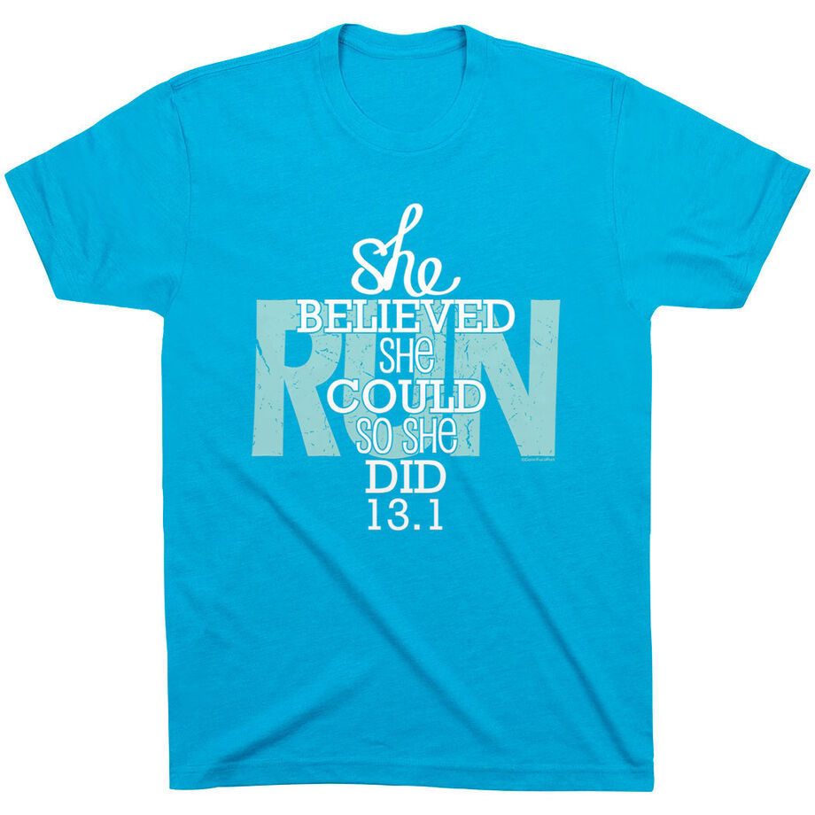 Running Short Sleeve T-Shirt - She Believed She Could So She Did 13.1