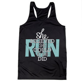 Women's Racerback Performance Tank Top - She Believed She Could So She Did