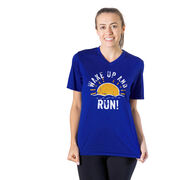 Women's Short Sleeve Tech Tee - Wake Up And Run