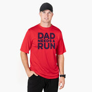 Men's Running Short Sleeve Performance Tee - Dad Needs A Run