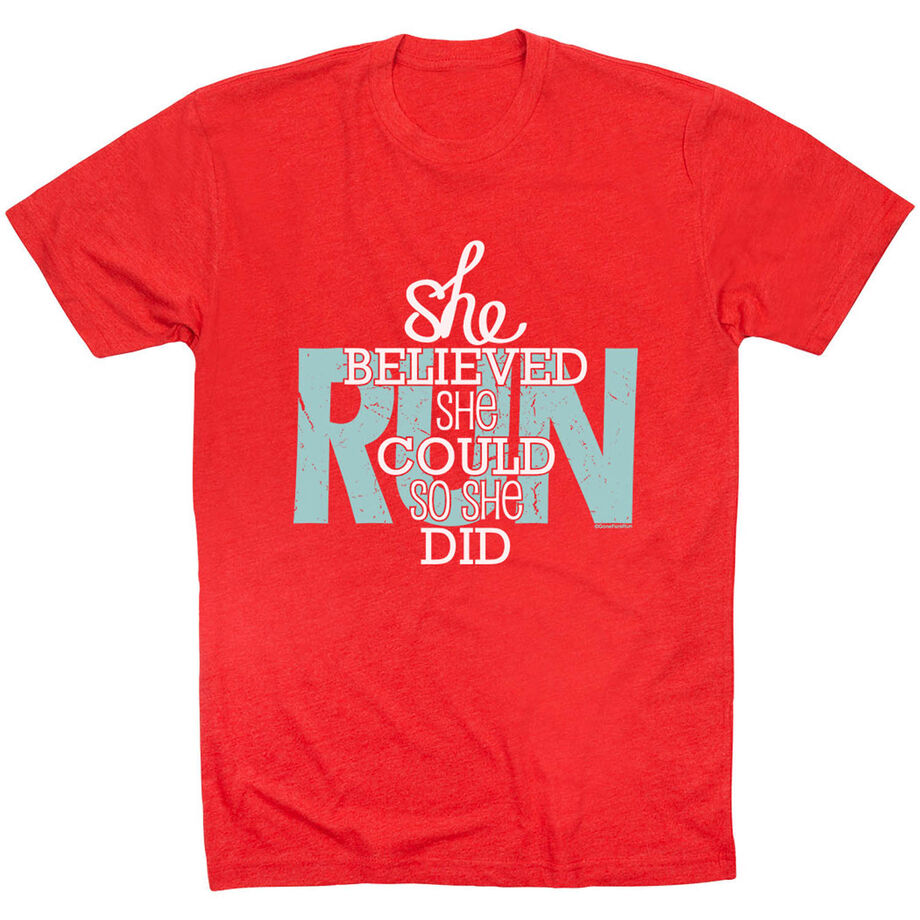 Running Short Sleeve T-Shirt - She Believed She Could So She Did