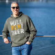 Statement Fleece Hoodie -  Will Run For Beer