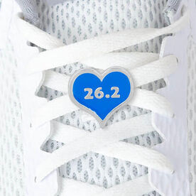 LaceBLING Shoelace Charm - 26.2 Marathon Blue Heart