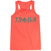 Flowy Racerback Tank Top - Trails Over Treadmills [Adult XXX-Large/Coral] - SS