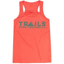 Flowy Racerback Tank Top - Trails Over Treadmills [Adult XXX-Large/Coral] - SS