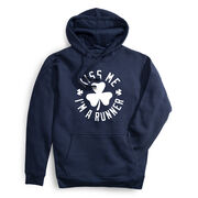 Statement Fleece Hoodie -  Kiss Me I am a Runner Shamrock