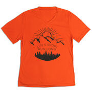 Women's Short Sleeve Tech Tee - Life's Short Run Long (Mountains)