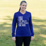 Women's Long Sleeve Tech Tee - Then I Teach The Kids