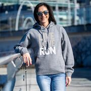 Statement Fleece Hoodie -  Live Love Run Silhouette