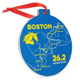 Running Round Ceramic Ornament - Boston 26.2 Route